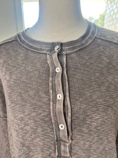 J. Her- Long Sleeve Mineral Wash Top (Charcoal)