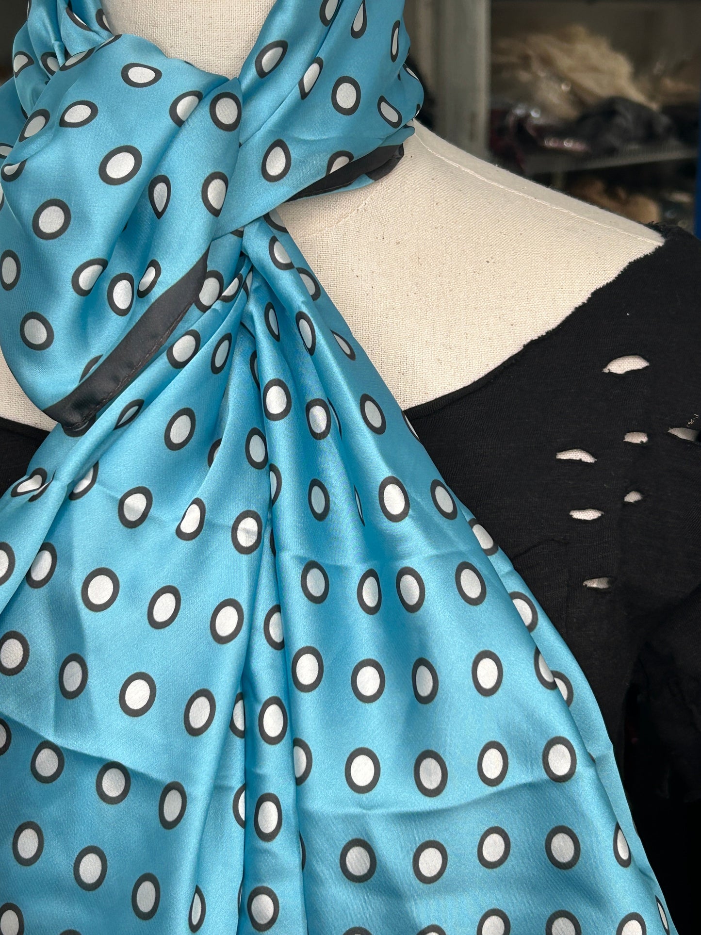 A Rare Bird- Polka Dot  Wild Rag (BLUE)