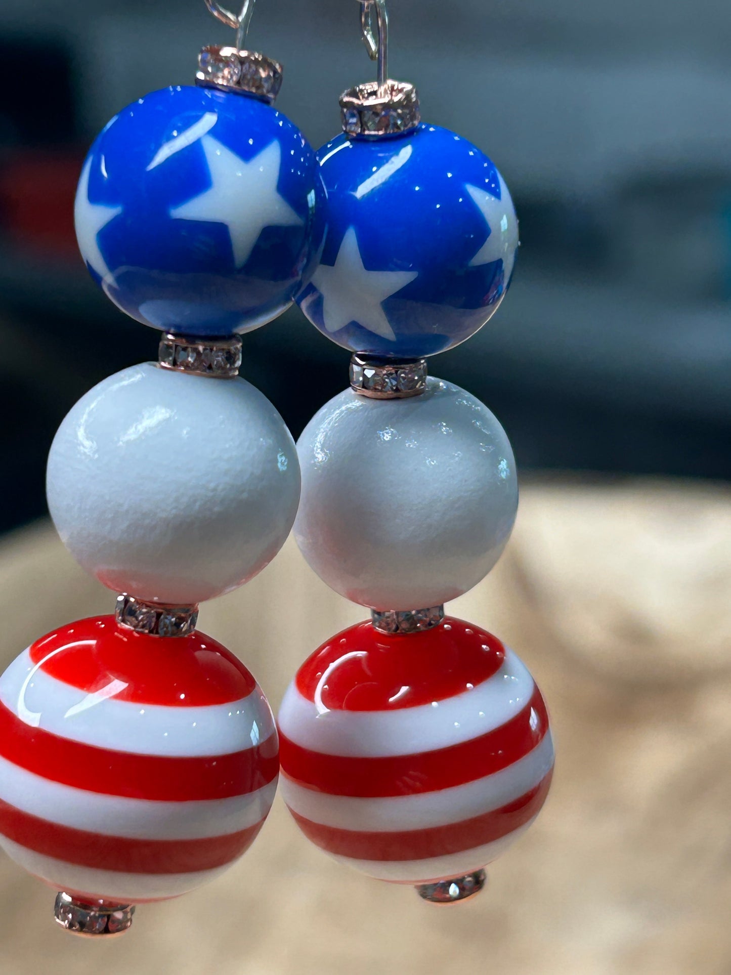 Liberty Star Drop Earrings (Eclectic Ruby Red Original)