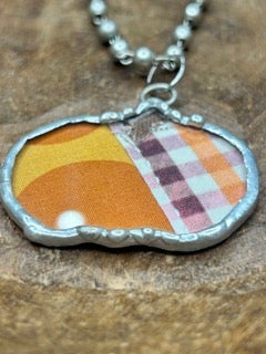 Soldered Quilted Pumpkin Necklace C