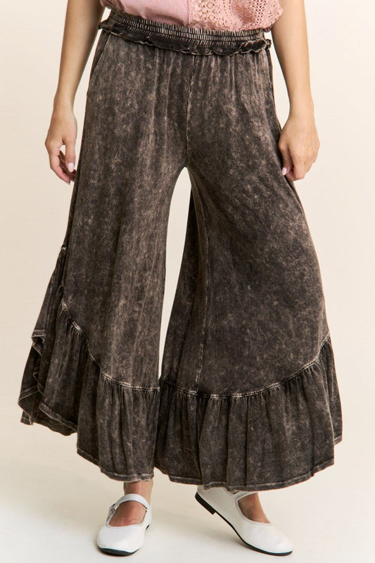 J. Her- Mineral Wash Big Ruffle Pants (Black)