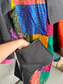 final sale Paper Lace- Kantha Patchwork Jacket (Multi)