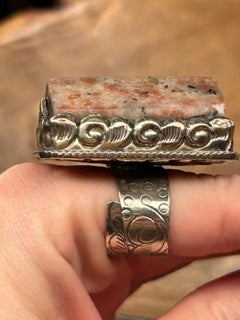 Tibetan Silver and Sunstone Ring F