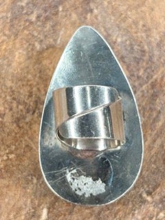 German Silver Banded Calcite Ring