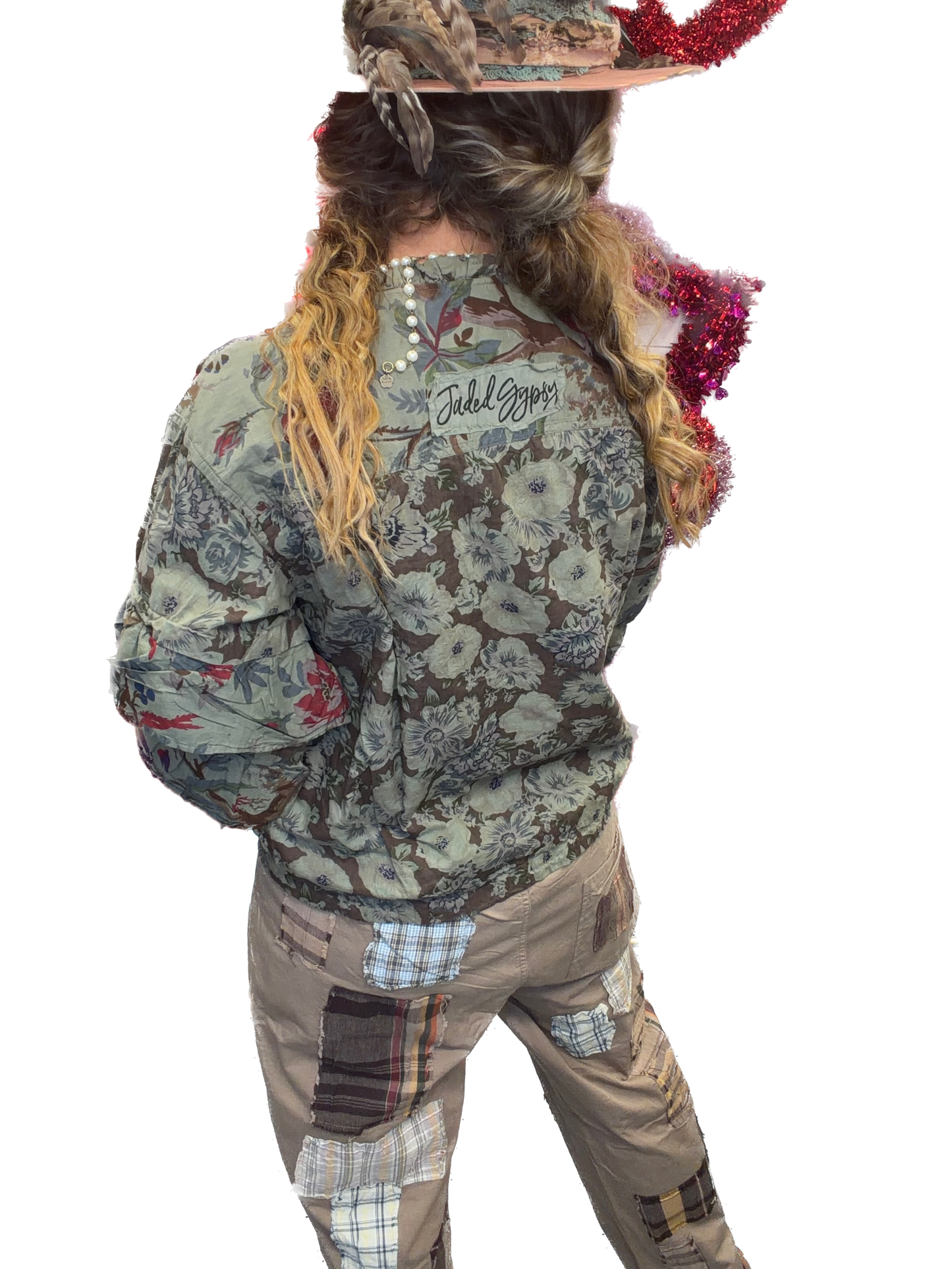 Jaded Gypsy- Traveling on Pants (Khaki Plaid)