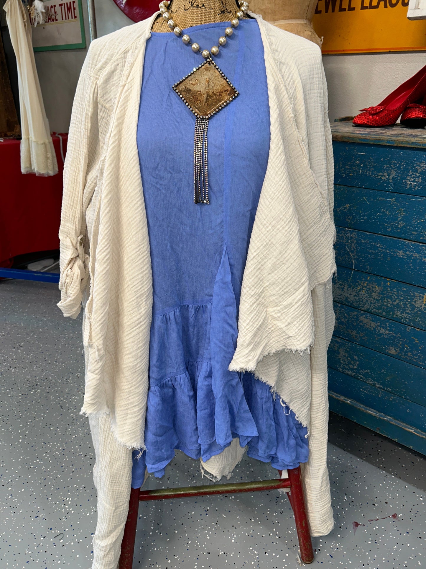 FINAL SALE! I Love Linen- Mineral Washed Kimono (Oatmeal)