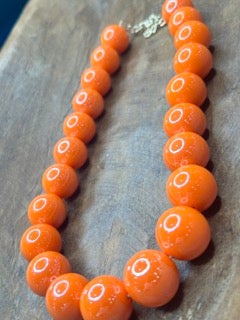 Orange Beaded Bubble Necklace