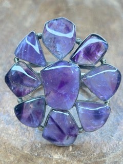German Silver Unique Amethyst Cuff
