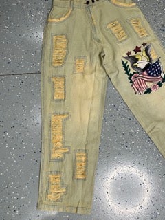 Paper Lace - Vintage Blue Jeans with US Flag
