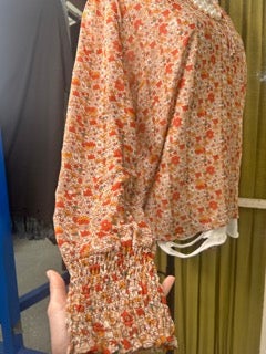 final sale Gigio- Sheer Fall Flowers Top