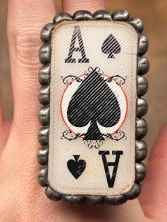 Art by Amy- Soldered Ace of Spades Ring