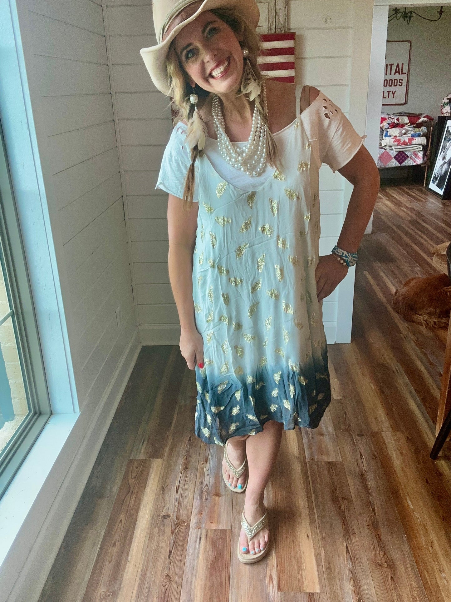 Final Sale RARE BIRD Vegas Summer Dress - navy
