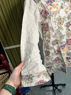 FINAL SALE Paper Lace- Floral Embroidered Jacket (Natural)