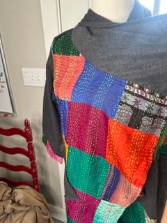 final sale Paper Lace- Kantha Patchwork Jacket (Multi)