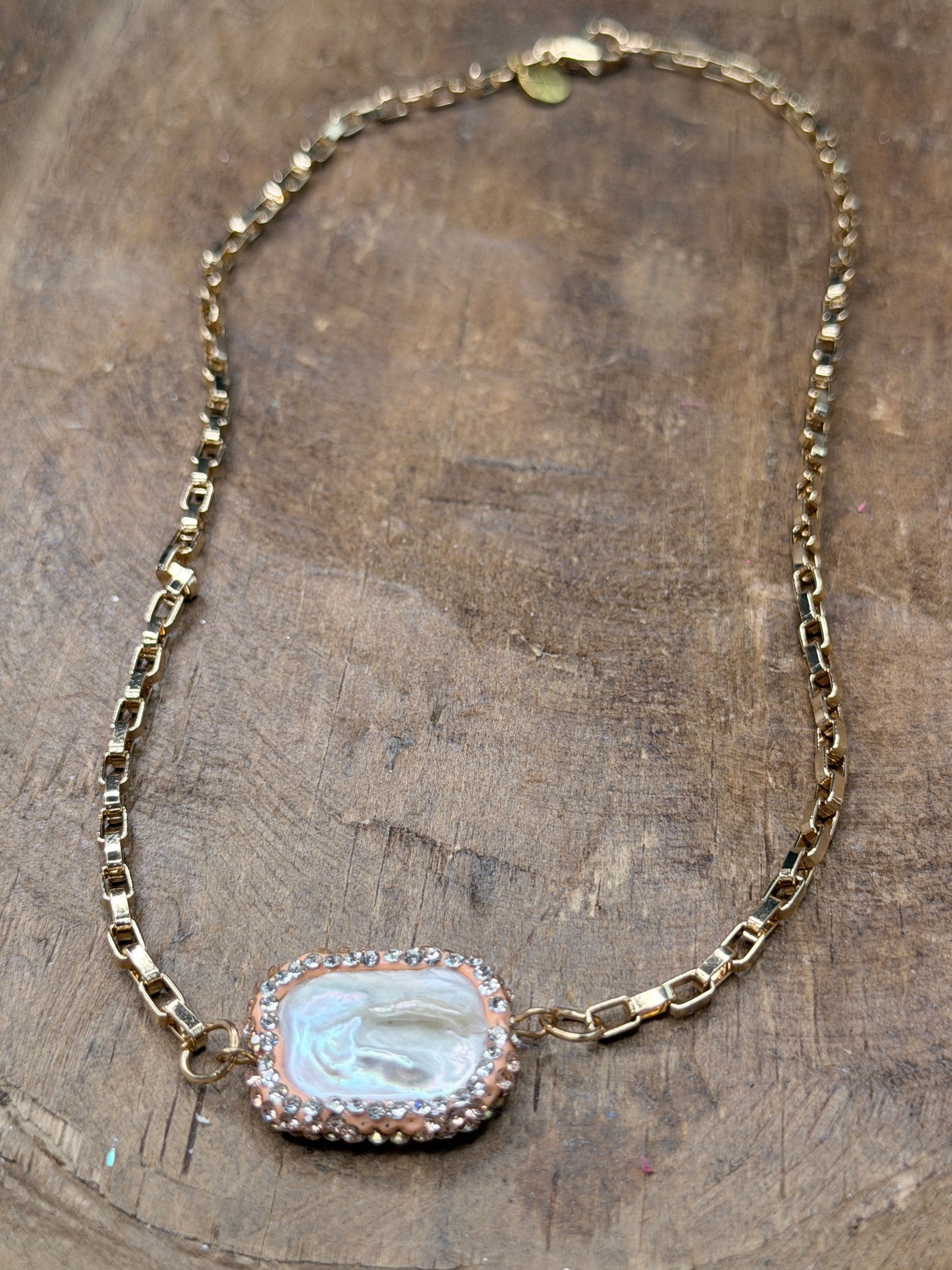 Lost & Found- Dainty Pearl and Rhinestone Necklace