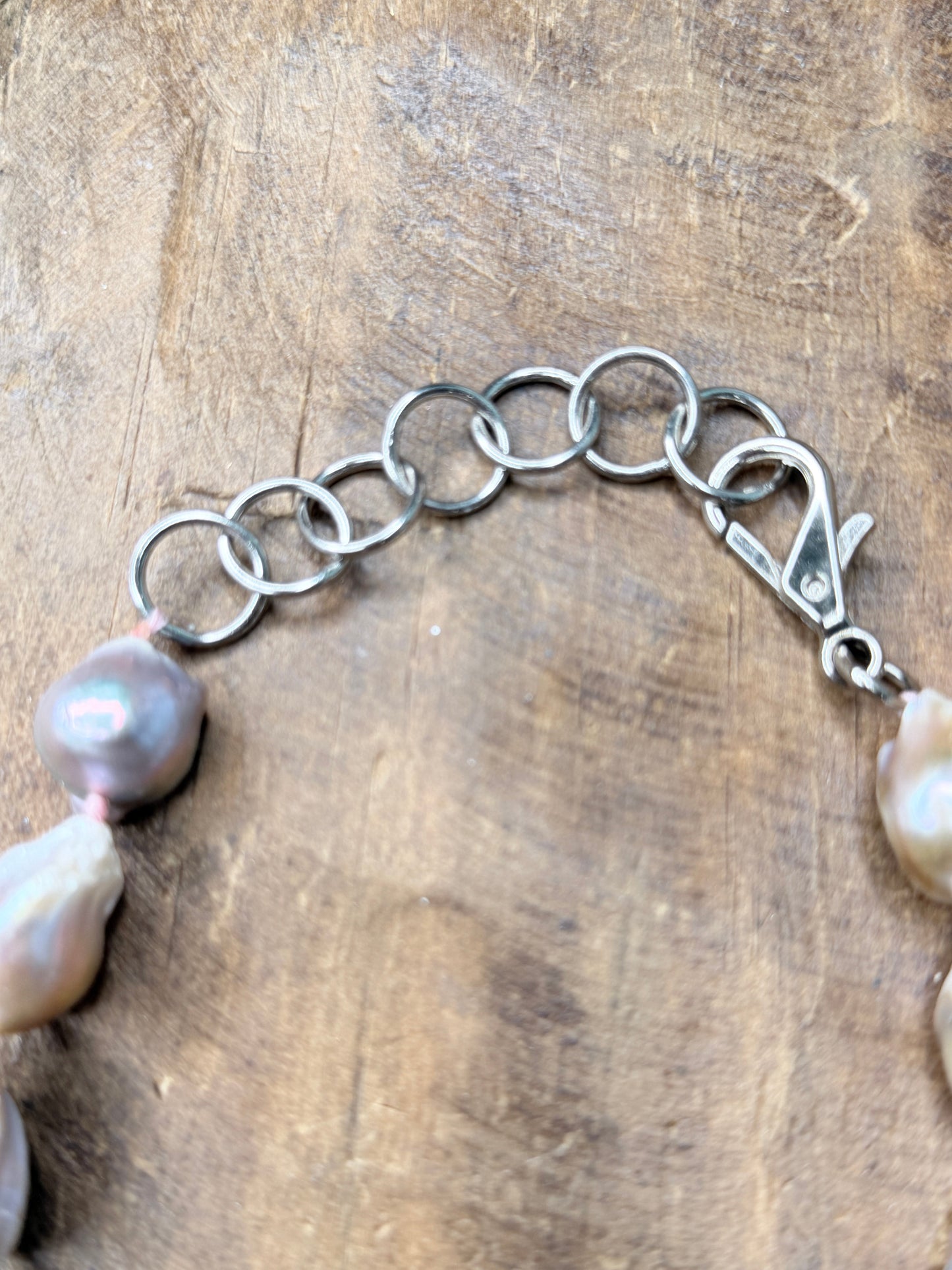 Genuine Chunky Baroque Pearl Necklace PINK