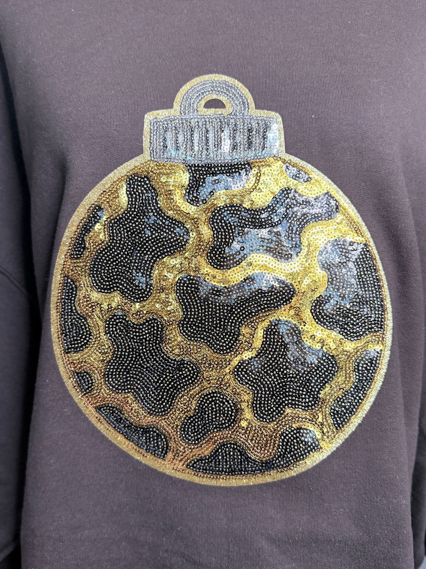 PREORDER Sequin Cheetah Ornament Brown Sweatshirt *Final Sale*