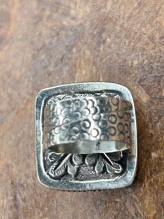 Tibetan Silver and Pyramid Onyx Ring G