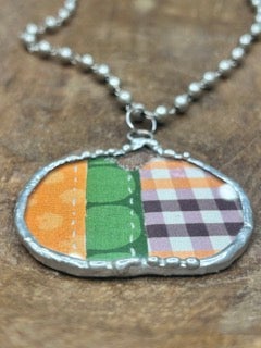 Soldered Quilted Pumpkin Necklace A