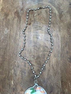 Soldered Quilted Pumpkin Necklace A