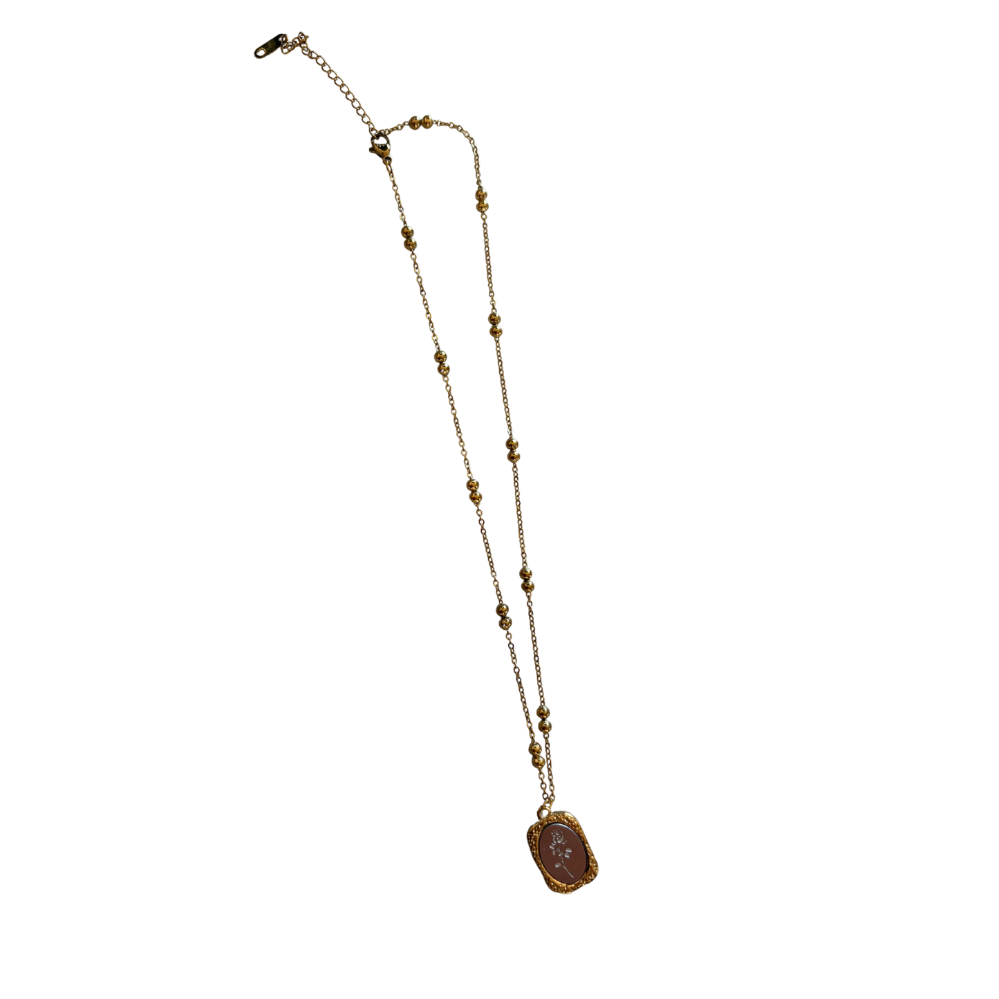 SS/WP Rose Mirror Necklace