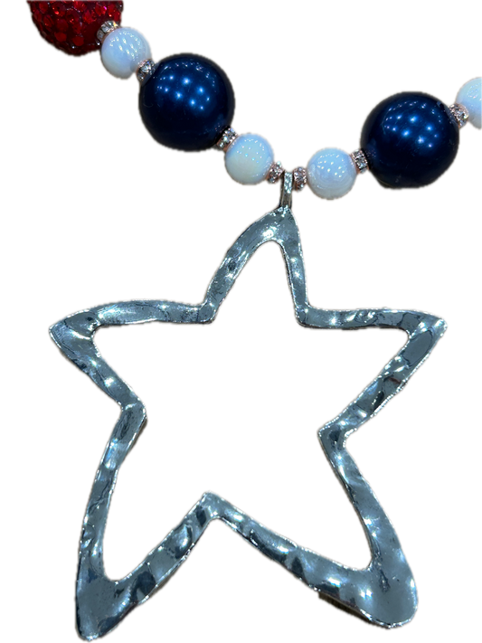 Rose Bead Star Necklace (Eclectic Ruby Red Original)
