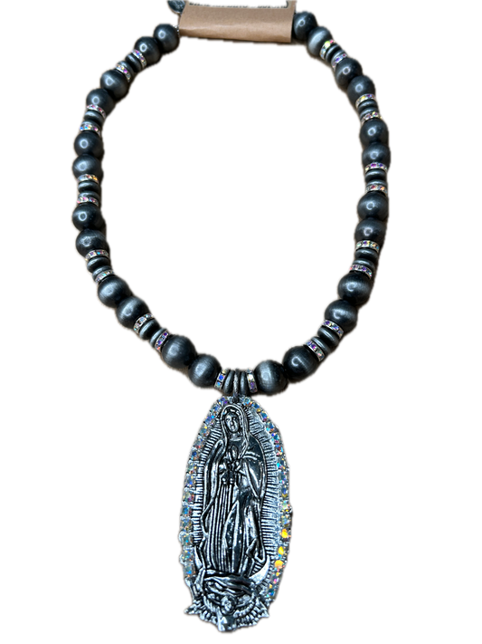 Sandra Ling- Grey Mary Necklace