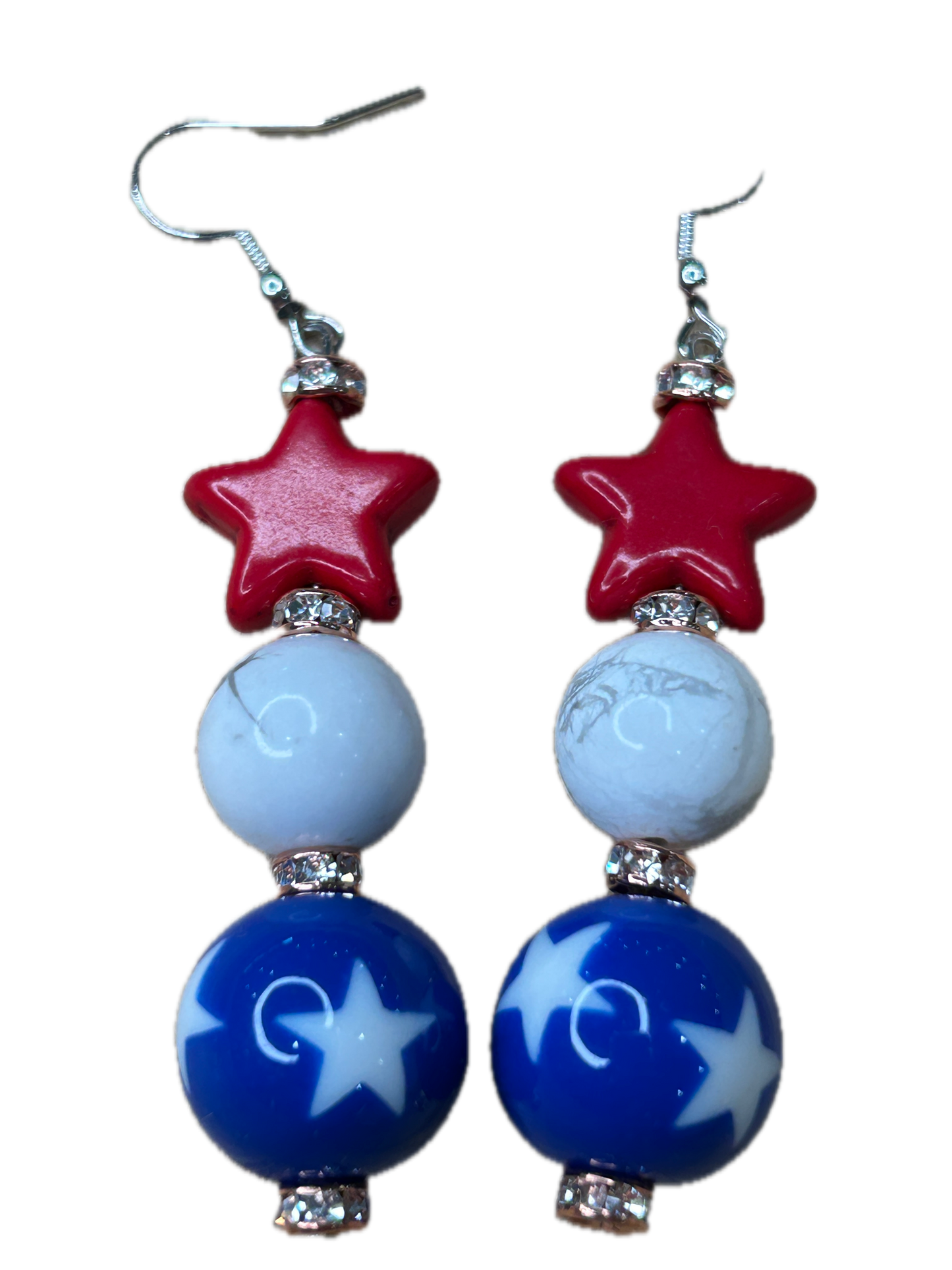 Patriotic Earrings (Eclectic Ruby Red Original)