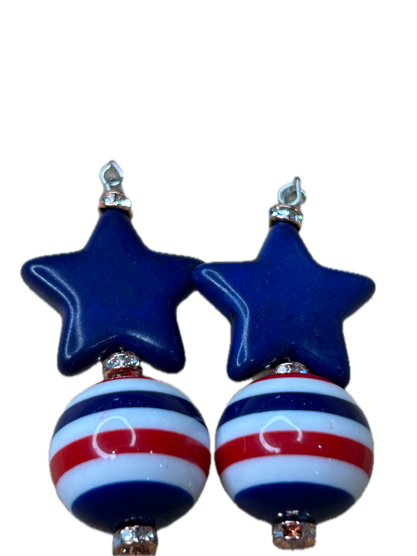Stars and Stripes Earrings (Eclectic Ruby Red Original)