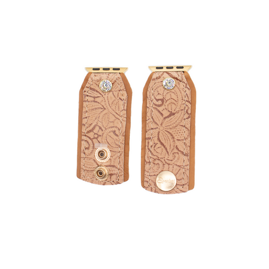 Tan Florentine Layered Bow Watchband (Size XS/S)