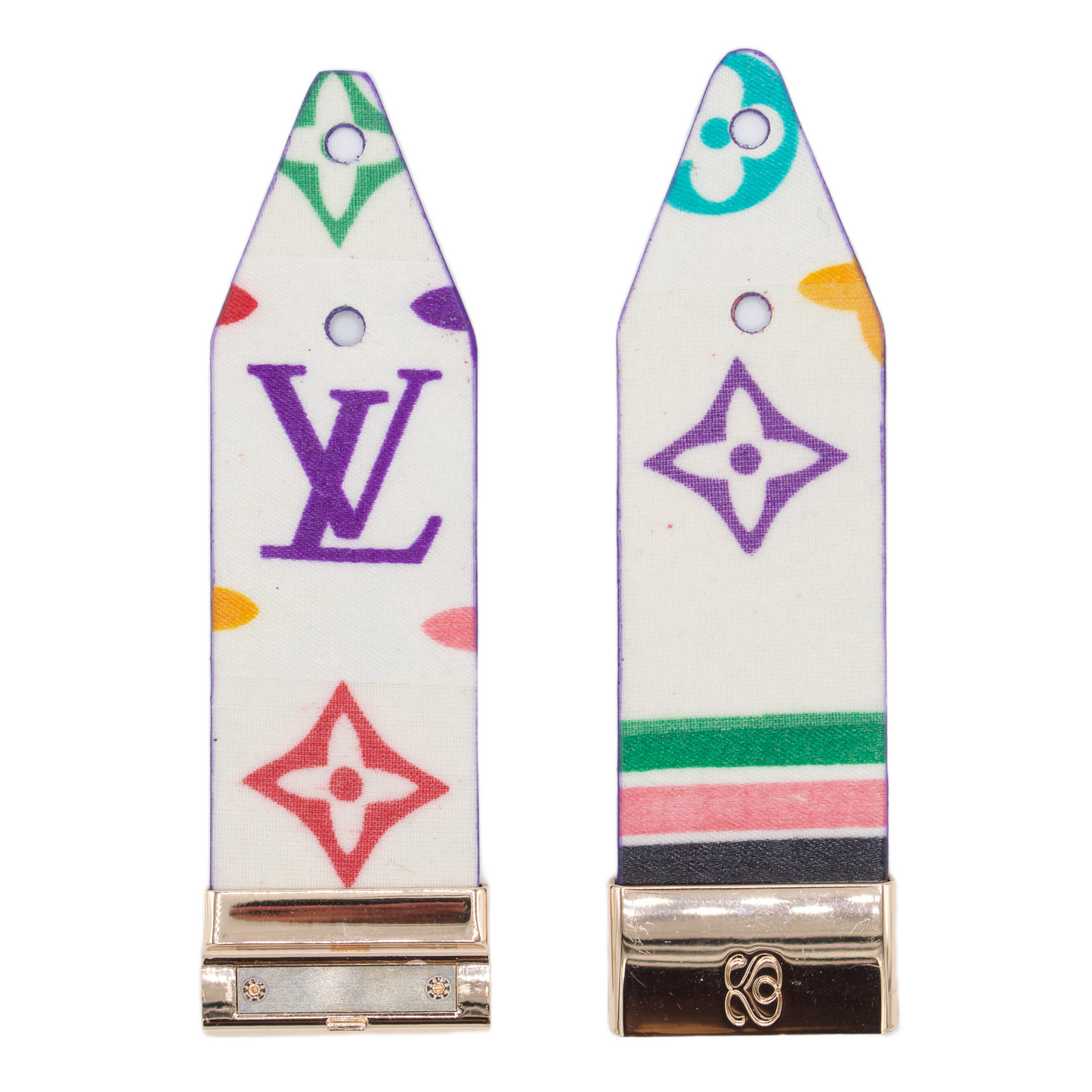 Upcycled LV White Multicolor Watchlet with Logo (All Sizes)