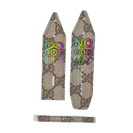 No Fake Sh*t on Upcycled Brown Webbed GG Sivella Watchband (Size 2)