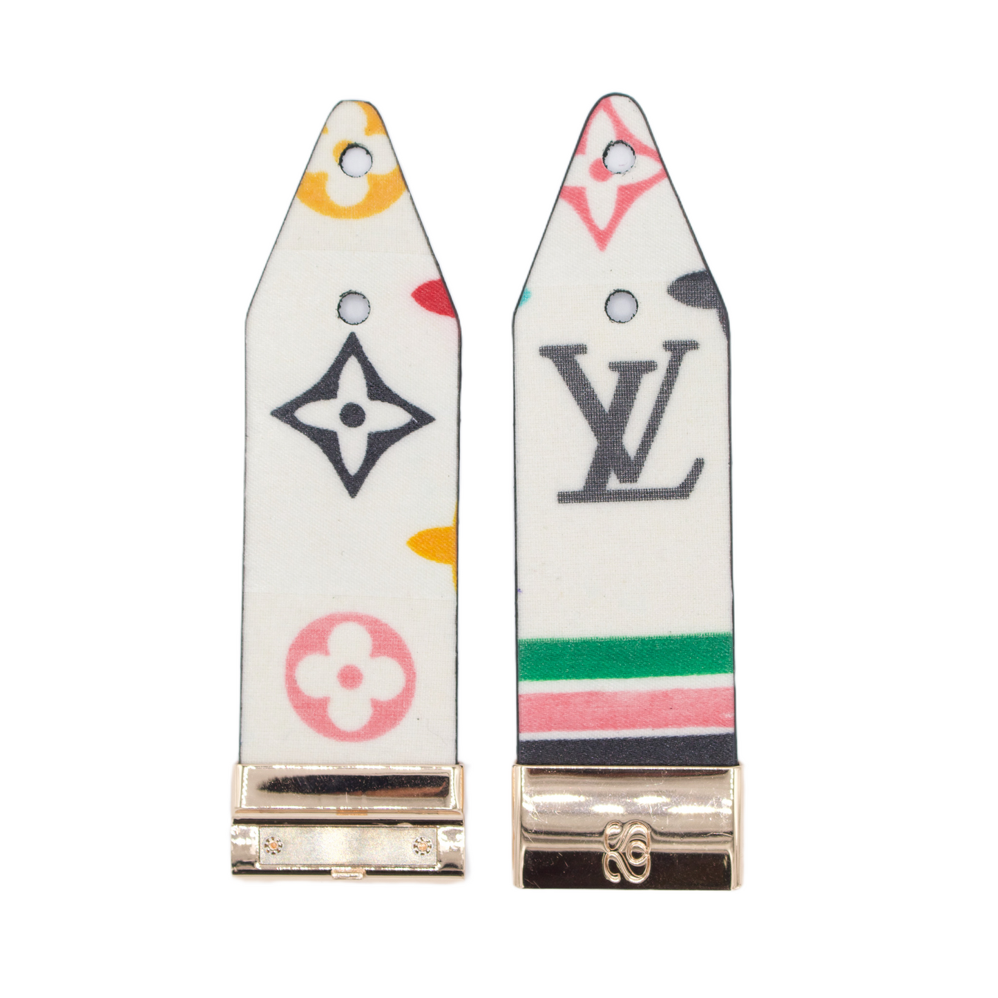 Upcycled LV White Multicolor Watchlet with Logo (All Sizes)