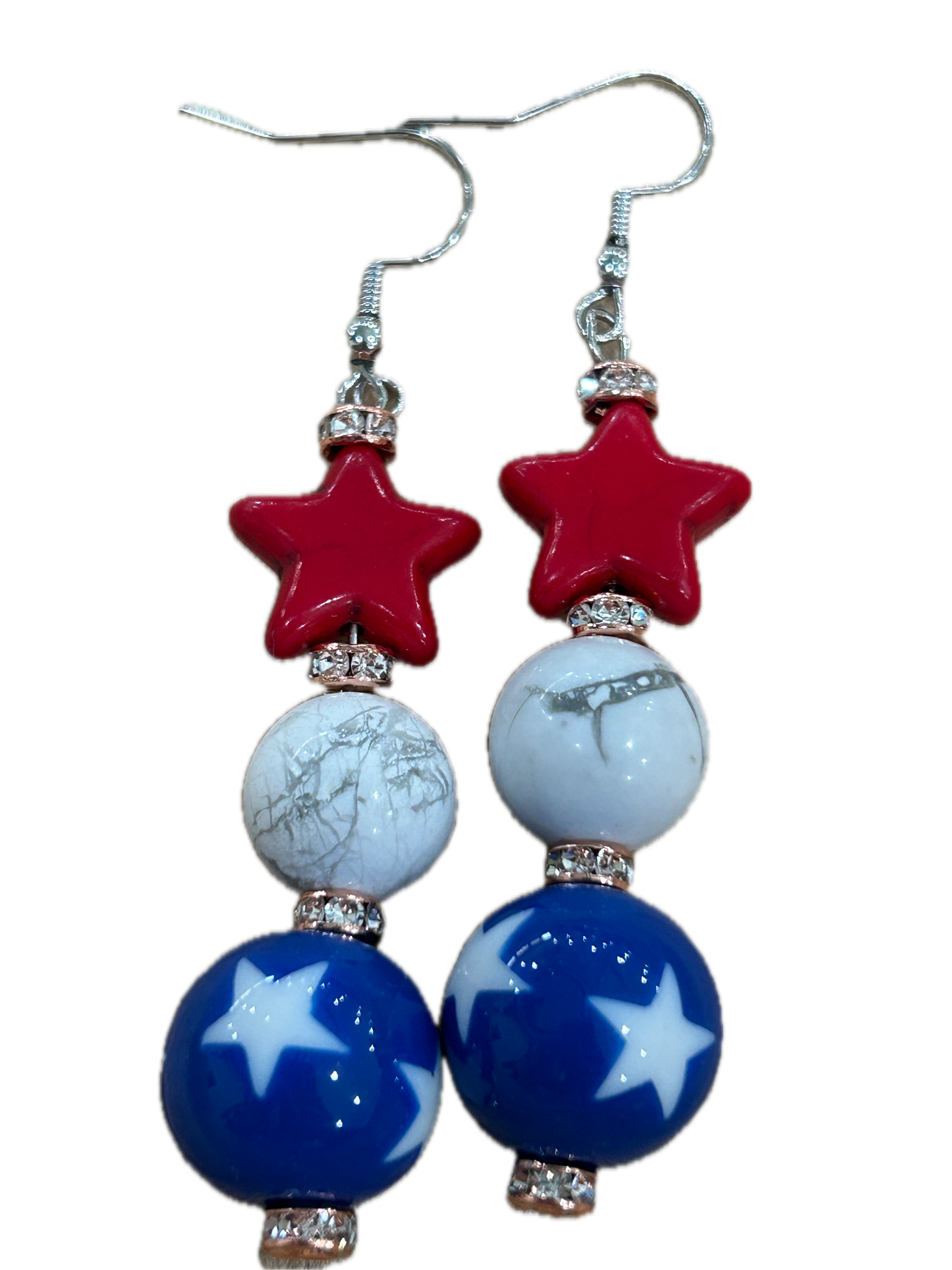 Patriotic Earrings (Eclectic Ruby Red Original)
