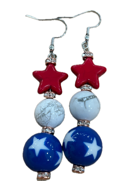 Patriotic Earrings (Eclectic Ruby Red Original)