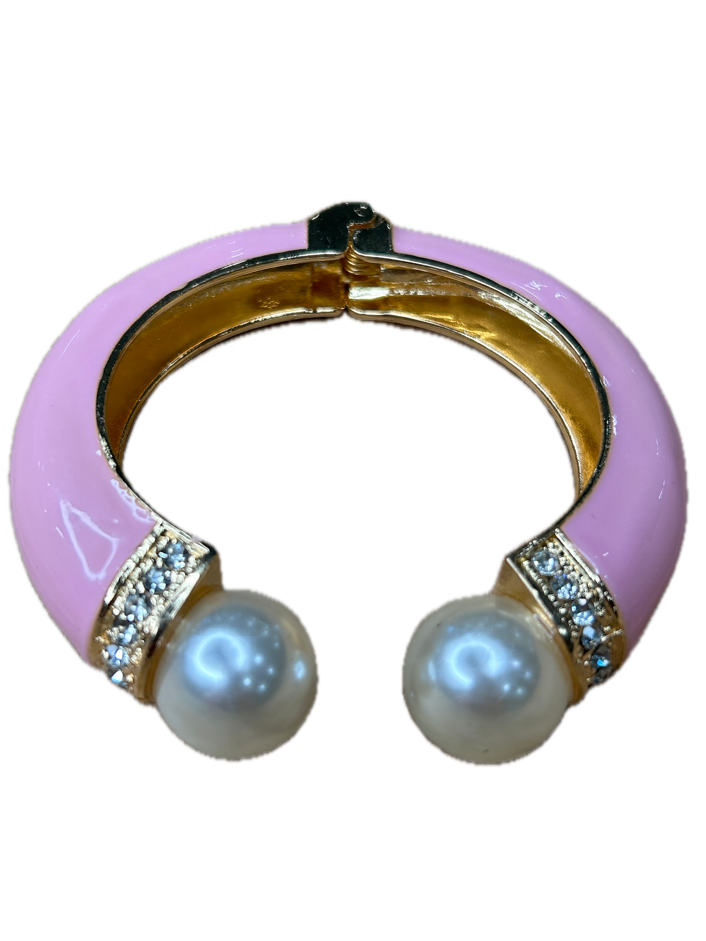 Beautiful Bangle in Light Pink (Pearl, Gold and Rhinestone accented)