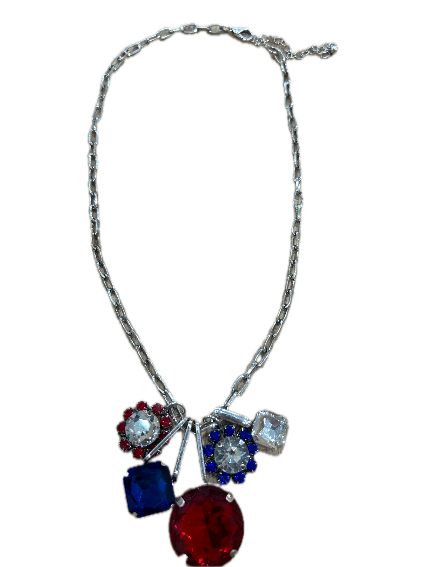 Red, White and Blue Rhinestone Necklace