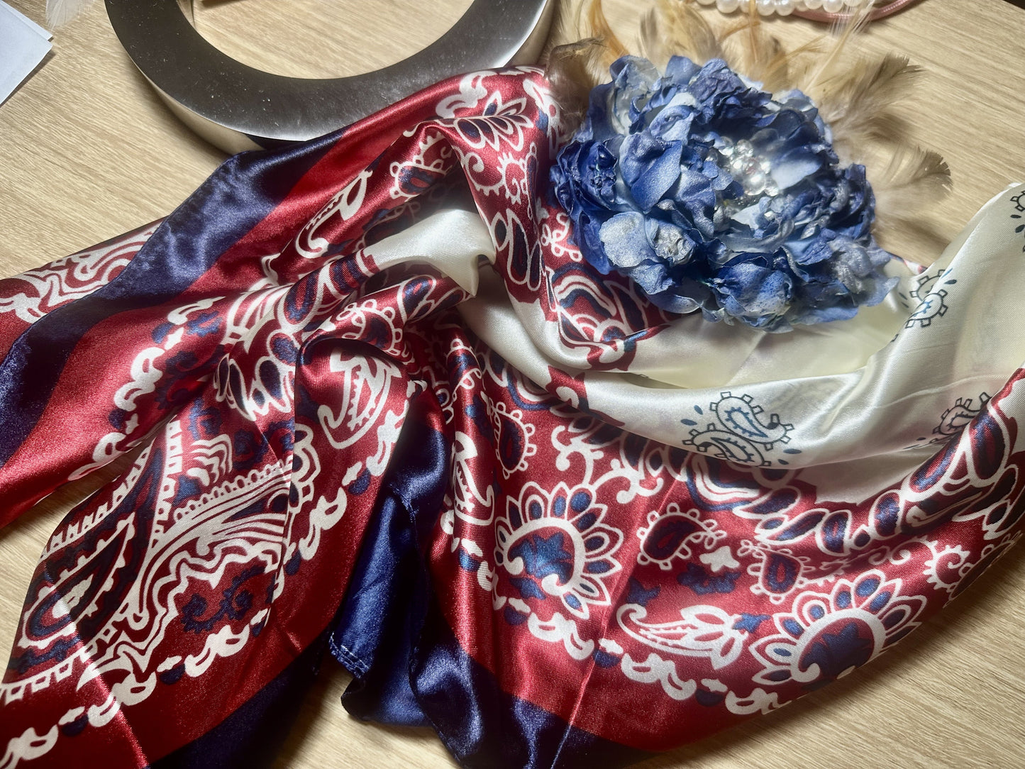 A Rare Bird- Bandana Print Wild Rag (Red, White, and Blue)