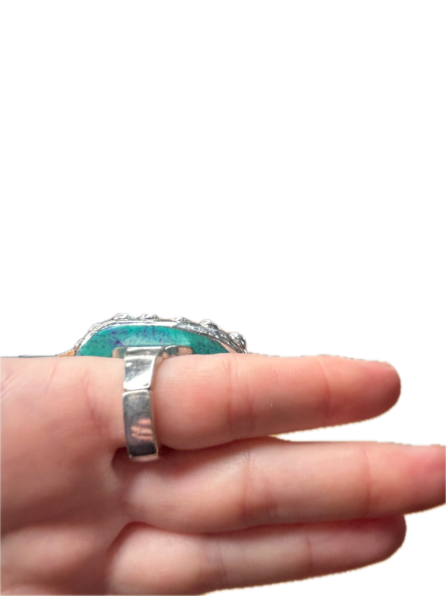 Soldered Mohave Turquoise Peace Ring