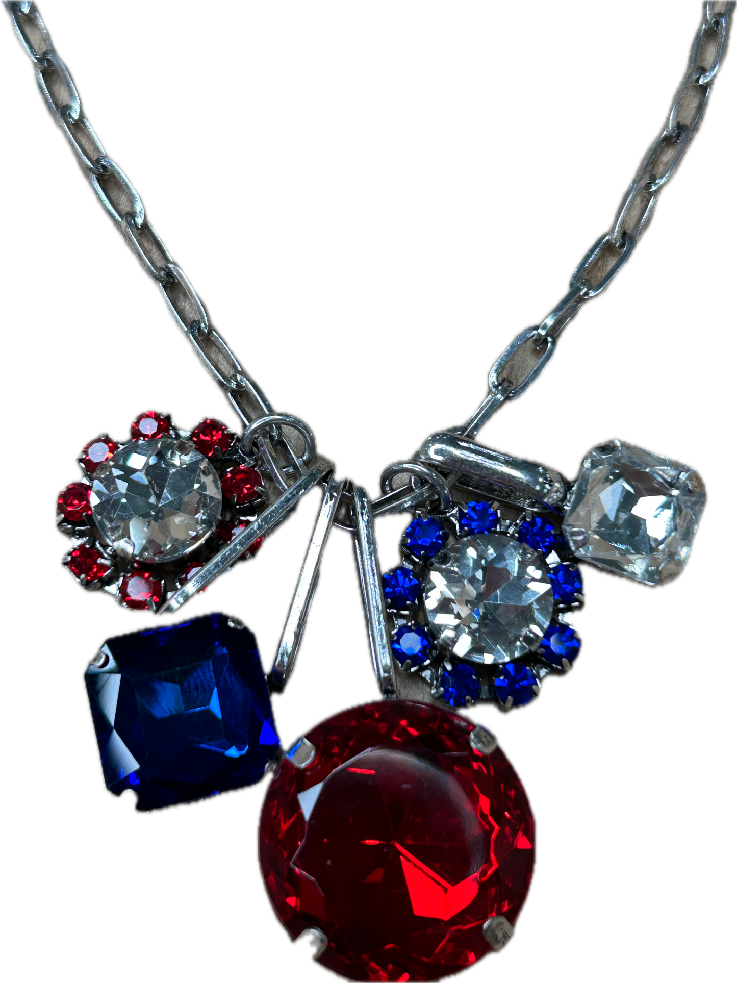 Red, White and Blue Rhinestone Necklace
