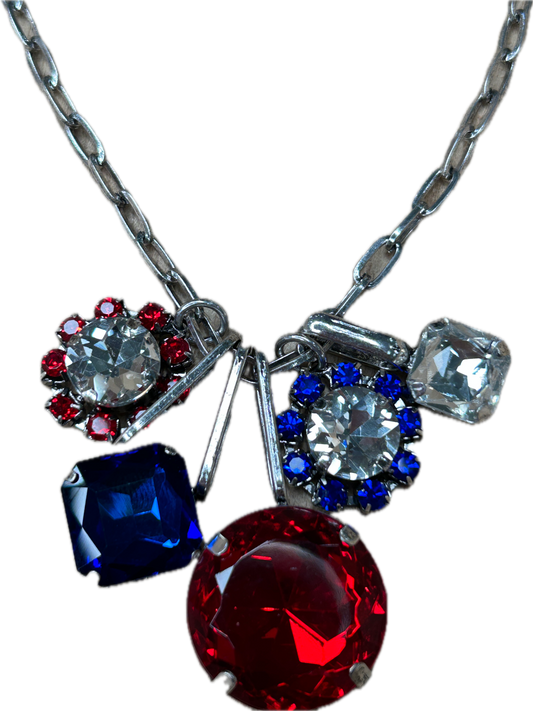 Red, White and Blue Rhinestone Necklace