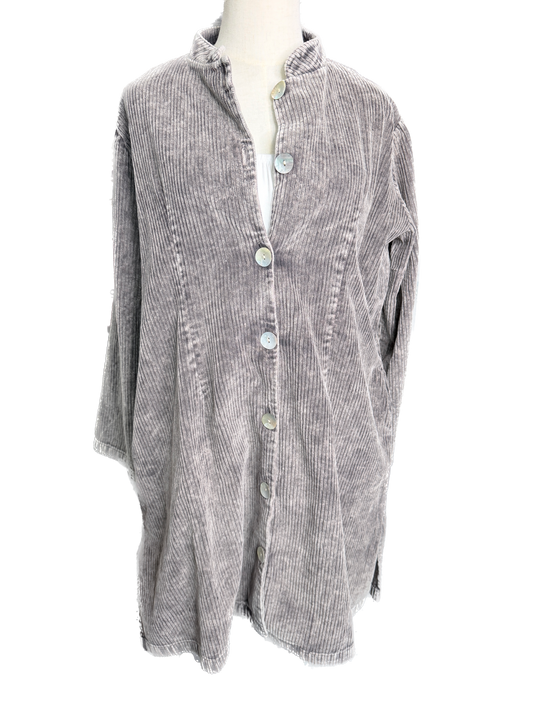 SALE I Love Linen- Washed Corduroy Jacket (Black) *Final Sale*