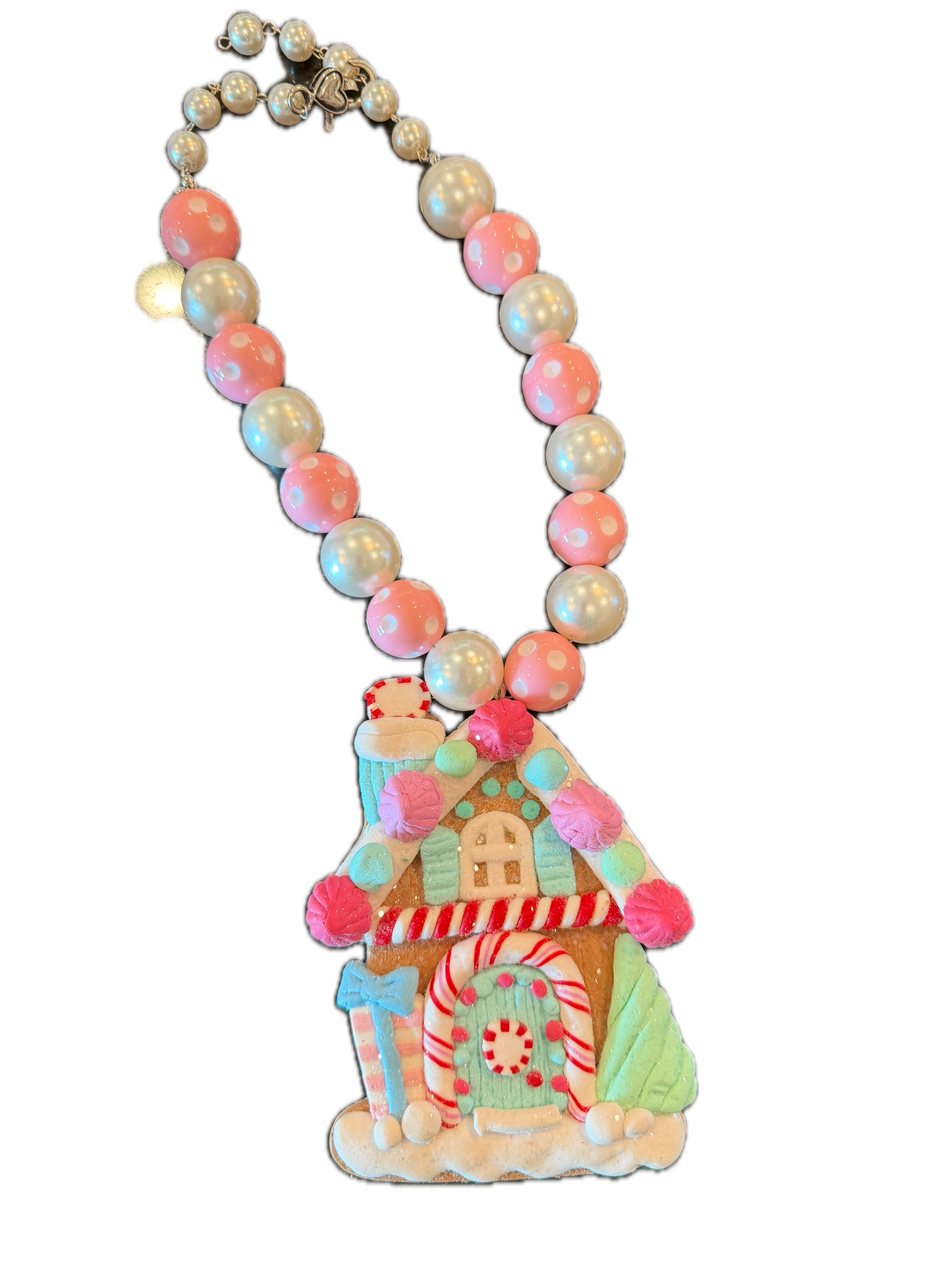 Pink Christmas Candy House Necklace - ERR Original