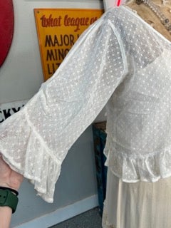 FINAL SALE! Paper Lace- Embroidered Lace Overlay (Cream)