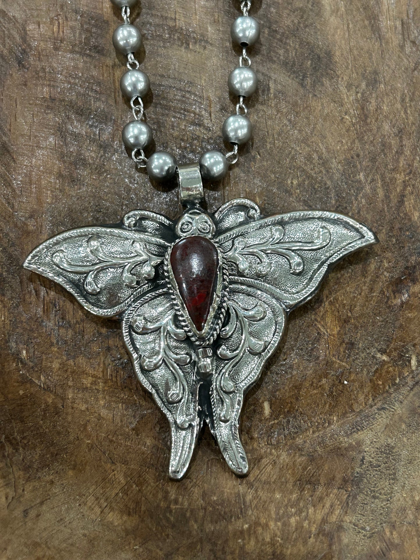 Tibetan Fall Toned  Butterfly Necklace