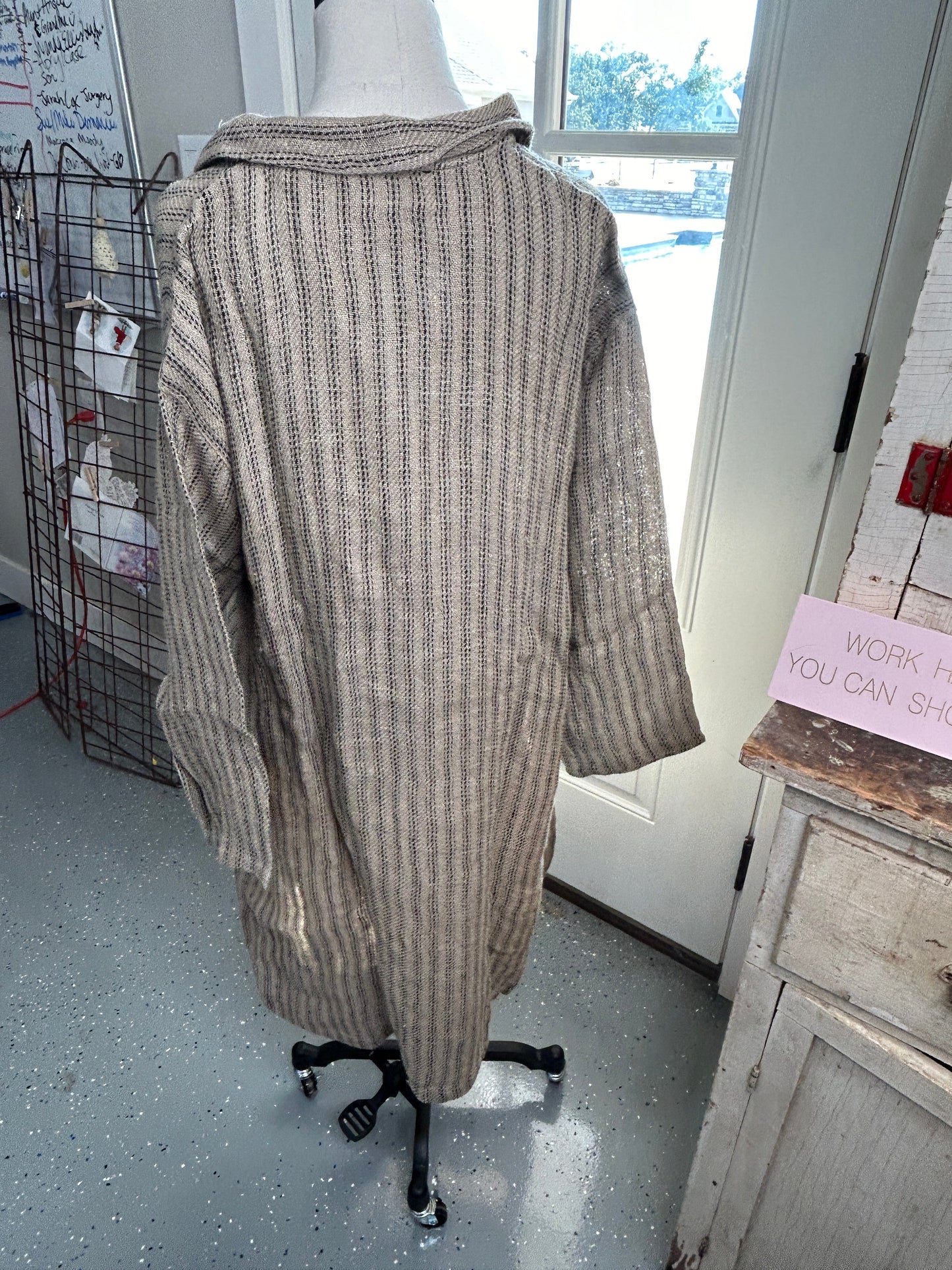 FINAL SALE Paper Lace- Button Down Jacket with Pockets (Burlap)