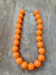 Orange Beaded Bubble Necklace