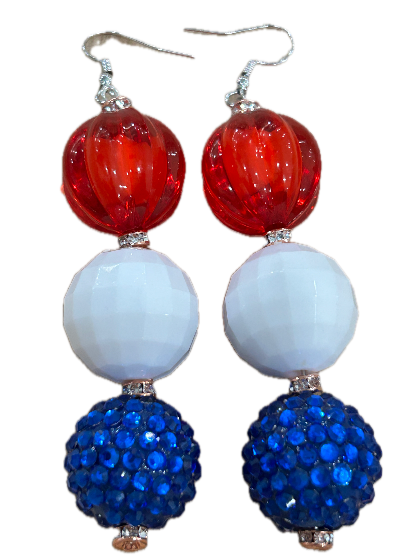Red, White and Blue Earrings (Eclectic Ruby Red Original)