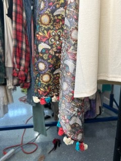 Paper Lace-Colorful Birds and Flowers Scarf