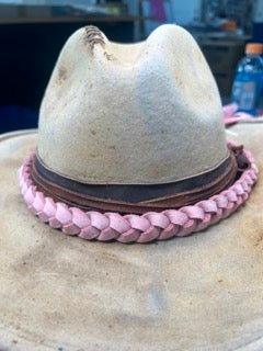 Rare Bird Leather Pink Braided Hatband
